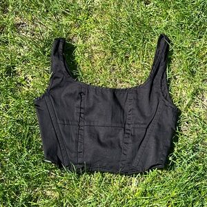 Black Cropped Tank Top